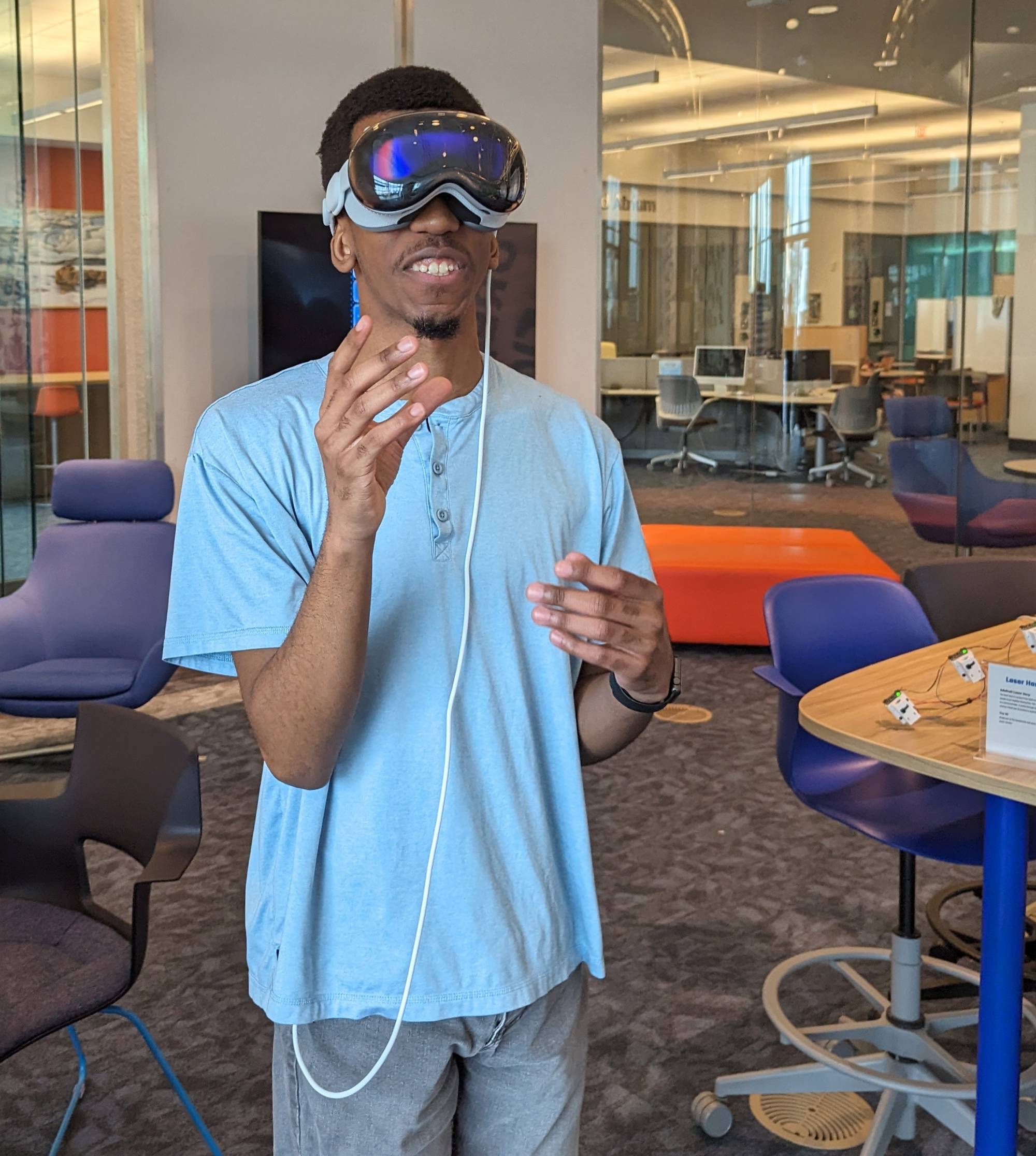 Person wearing an Apple Vision Pro